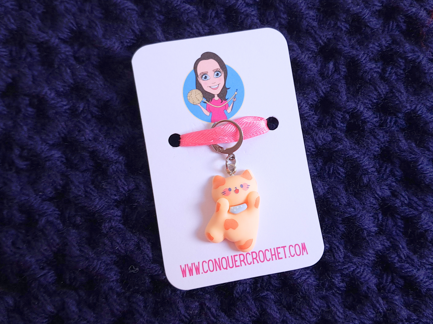 Ginger Cat Stitch Marker