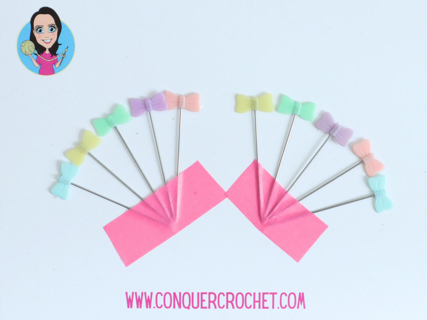 Pastel Bows sewing pins