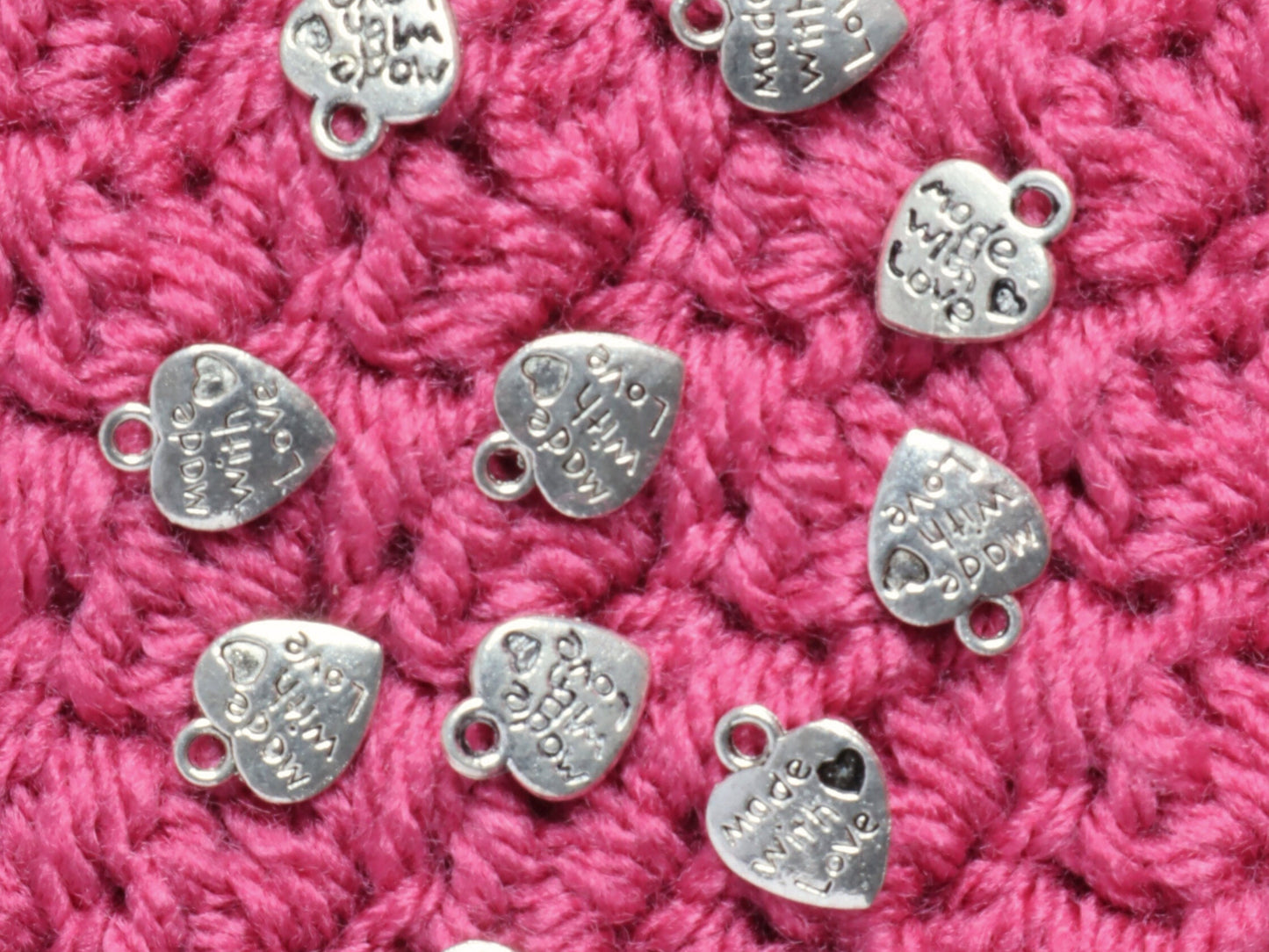 Made With Love Tibetan Silver Heart Charms Set Of Ten
