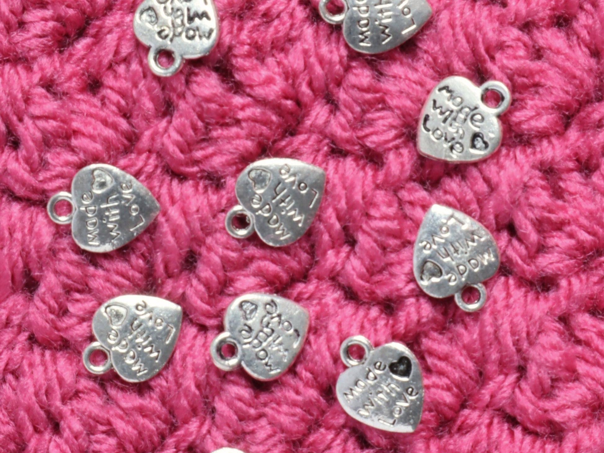 Made With Love Tibetan Silver Heart Charms Set Of Ten