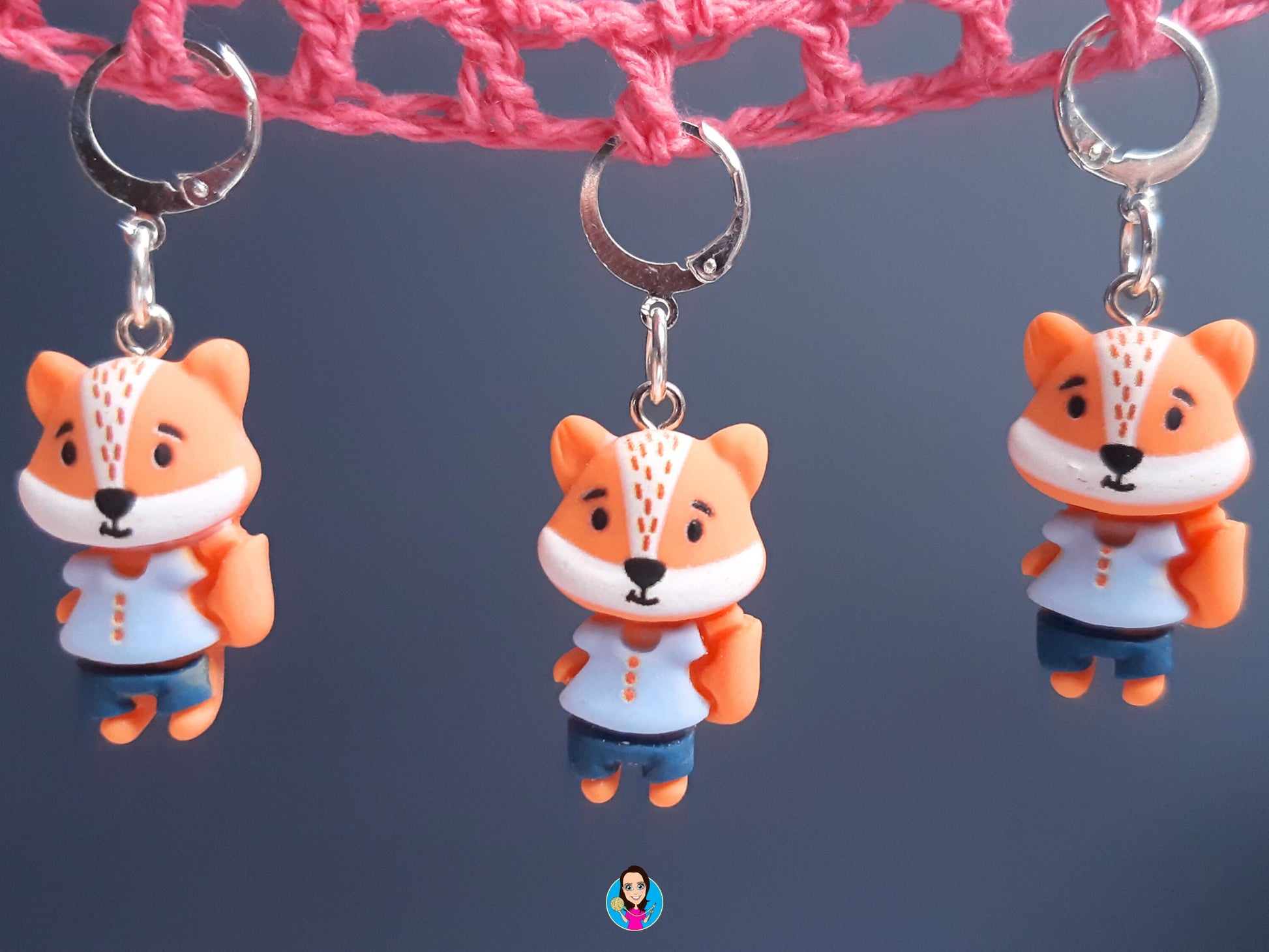 Cute Dressed Fox Kawaii Stitch Marker