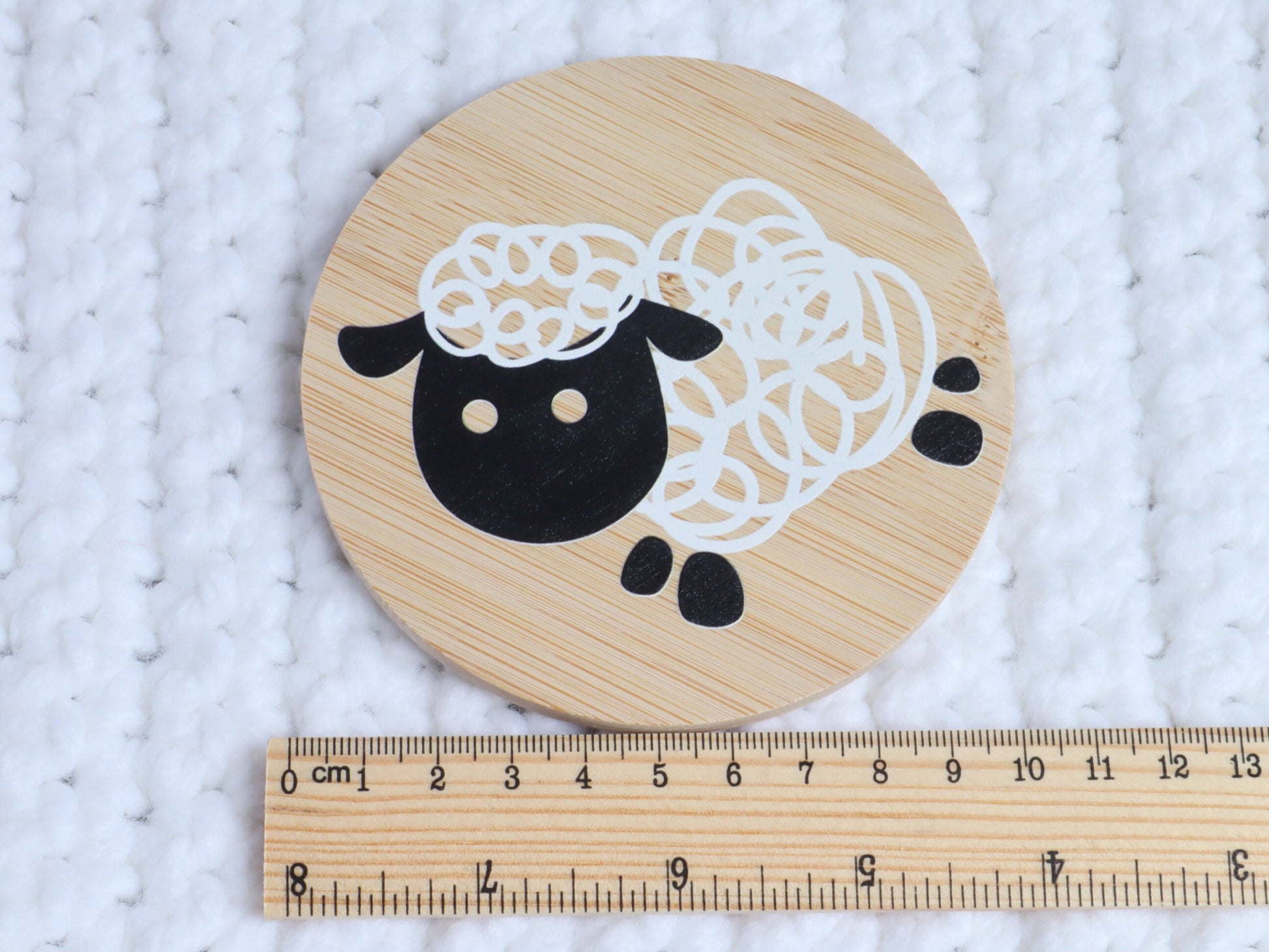 Sheep Coaster For Yarn Addicts