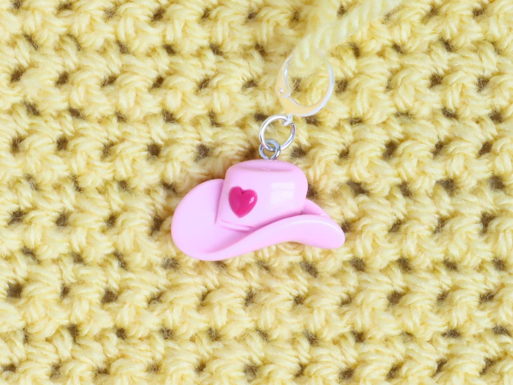 Cute Pink Cowgirl Hat Kawaii Stitch Marker