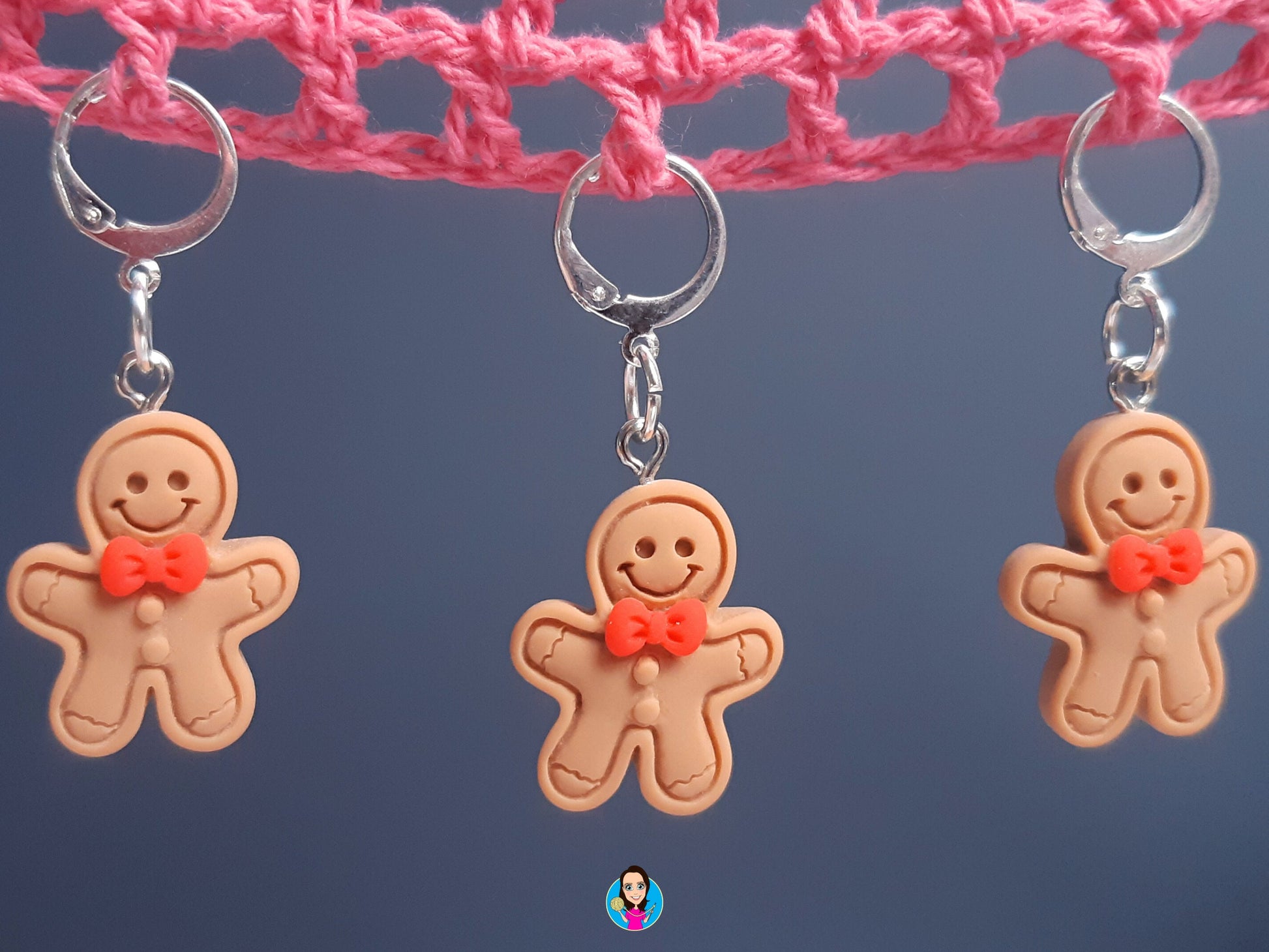 Cute Gingerbread Man Kawaii Stitch Marker