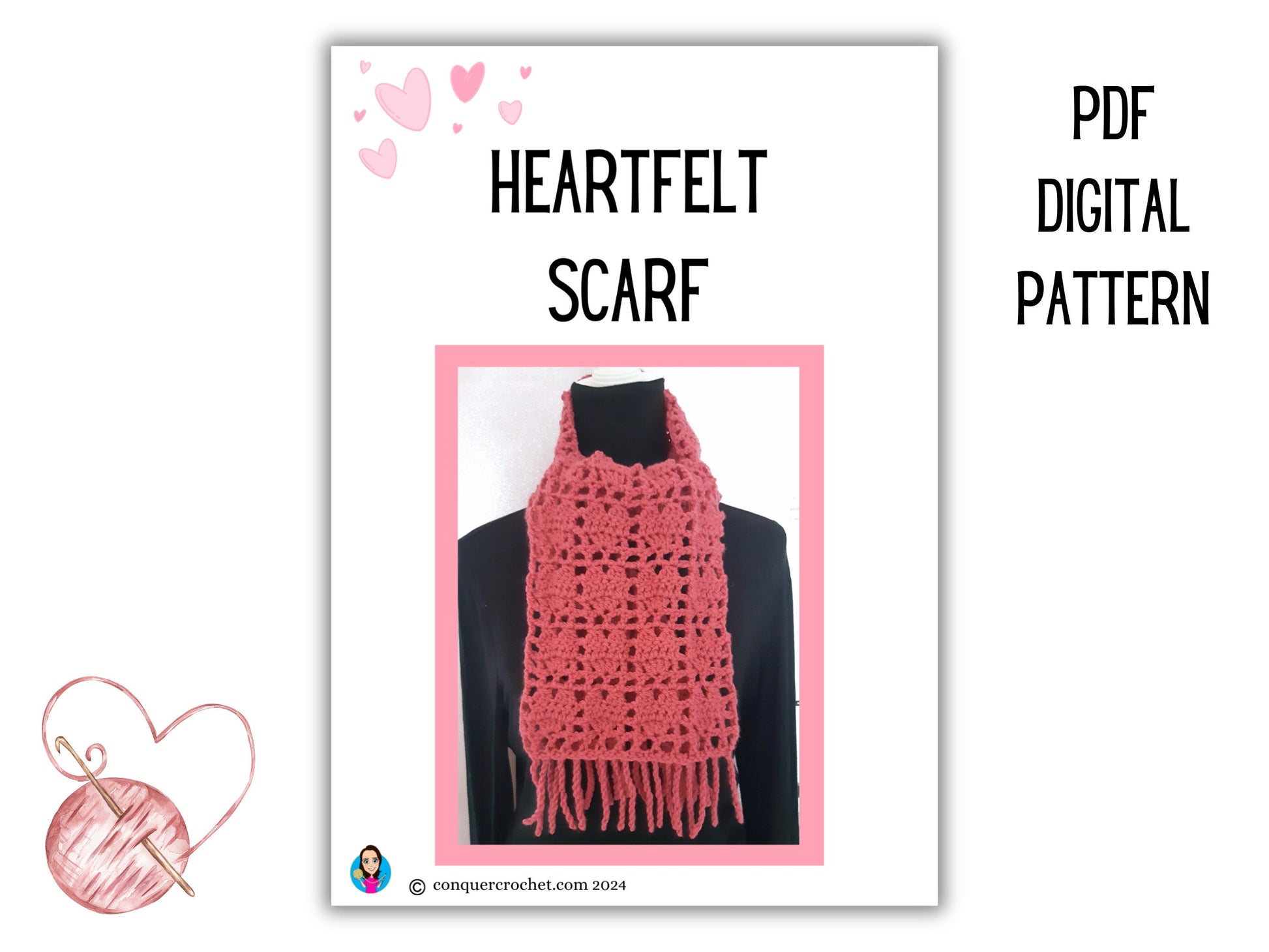 Heartfelt Scarf Crochet Pattern