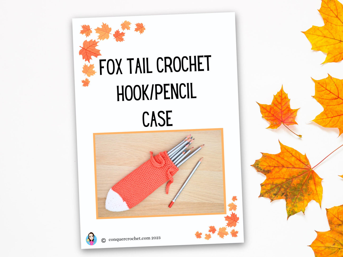Fox Tail Pencil Case Crochet Pattern. Fox crochet pattern. Digital crochet pattern for fox lovers. Beginner fox tail crochet pattern.