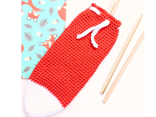 Fox Tail Pencil Case Crochet Pattern. Fox crochet pattern. Digital crochet pattern for fox lovers. Beginner fox tail crochet pattern.