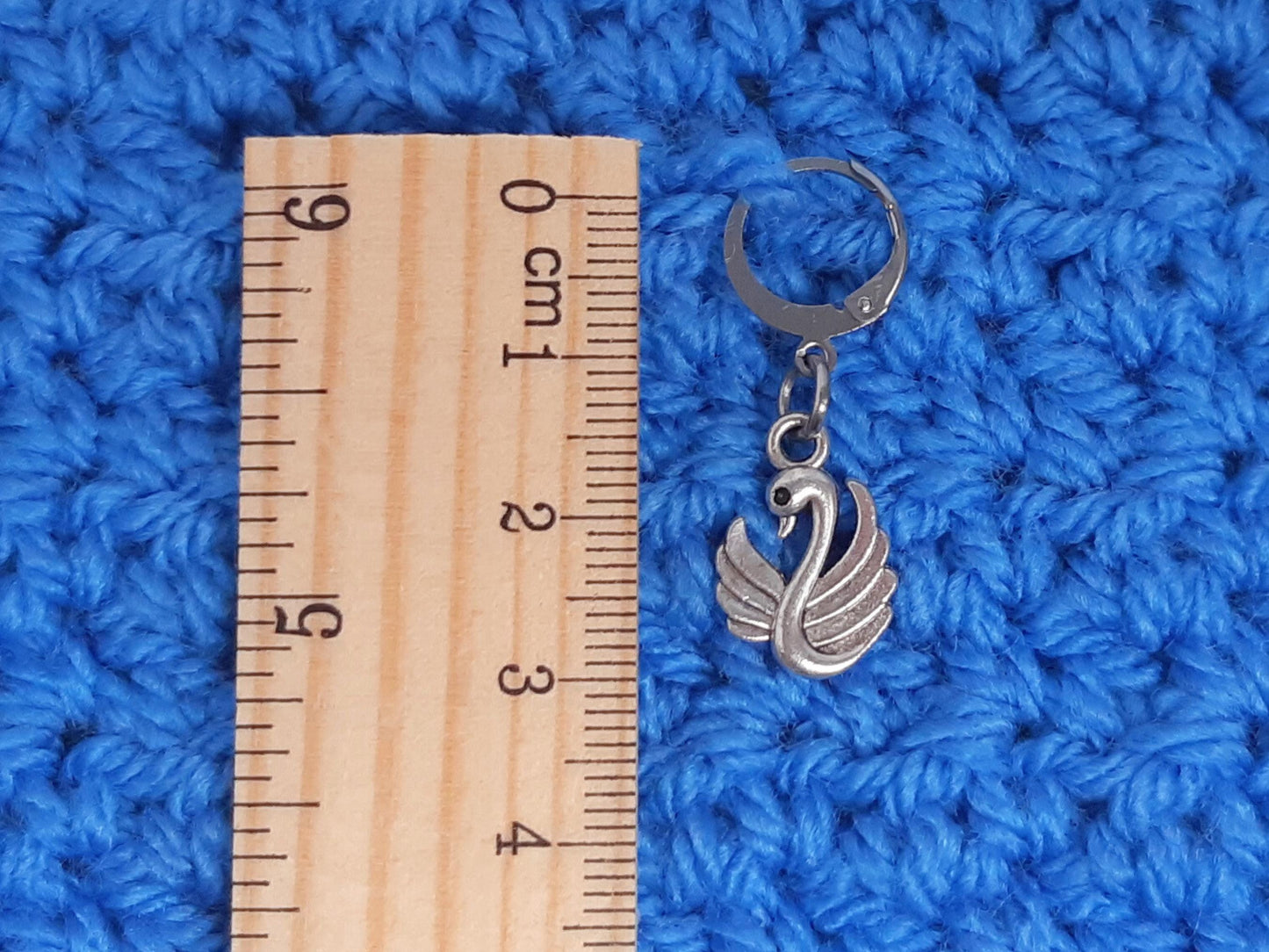 Swan Charm Silver Stitch Marker
