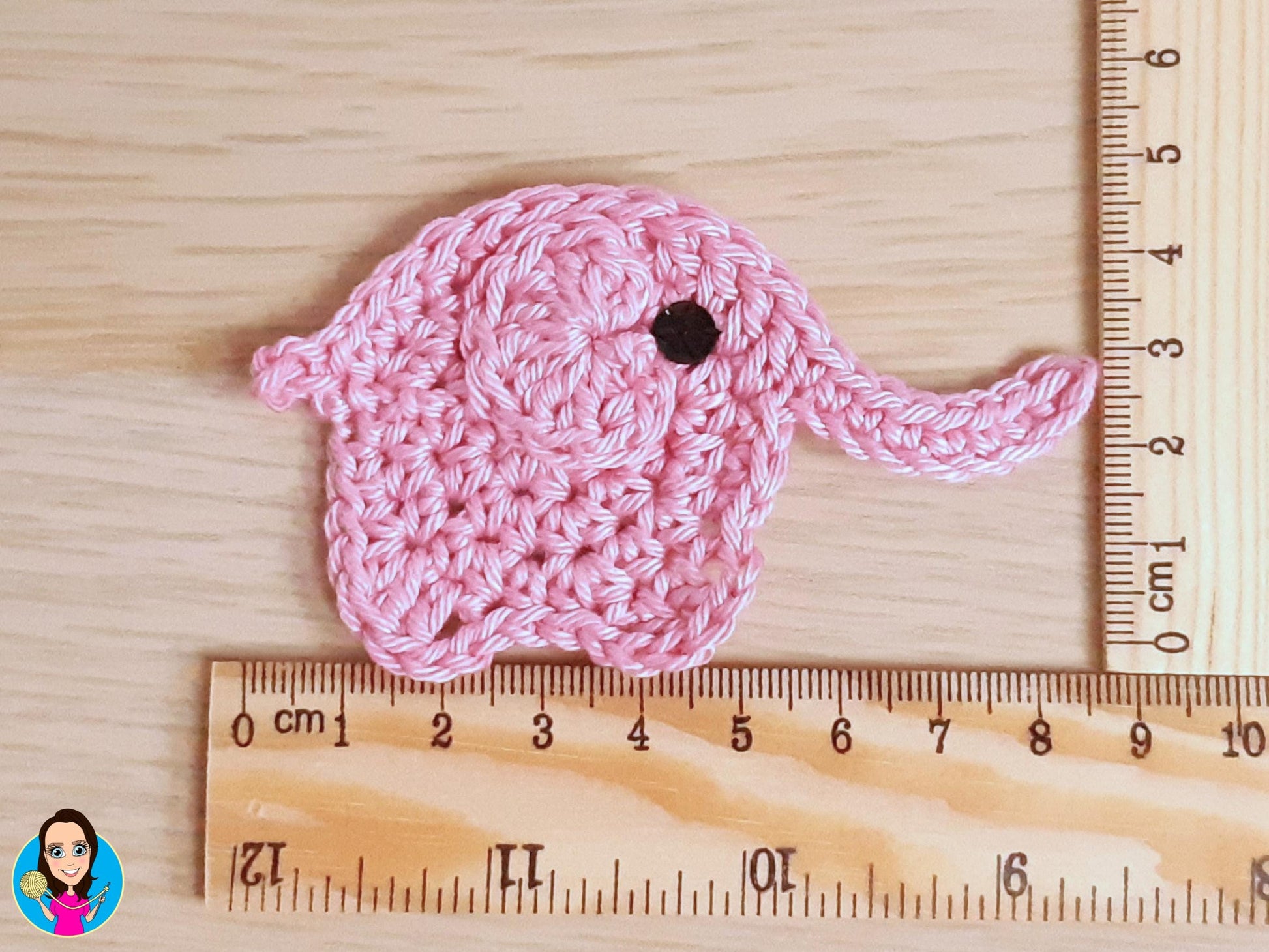 Pink Elephant Sew On Patch