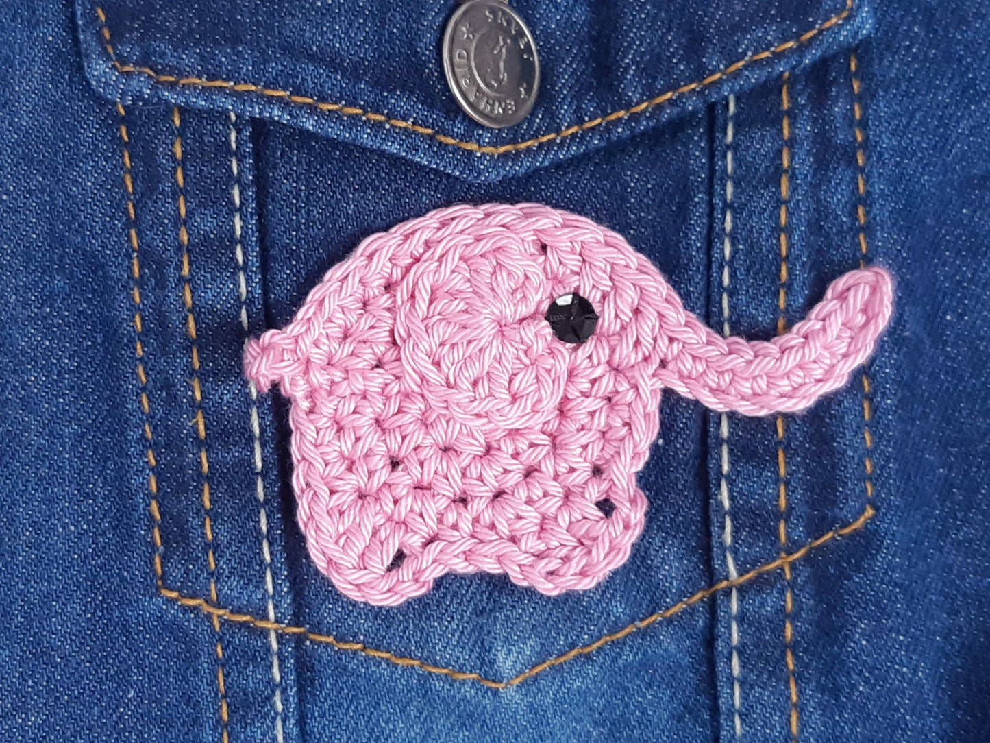 Pink Elephant Sew On Patch
