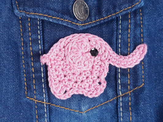Pink Elephant Sew On Patch
