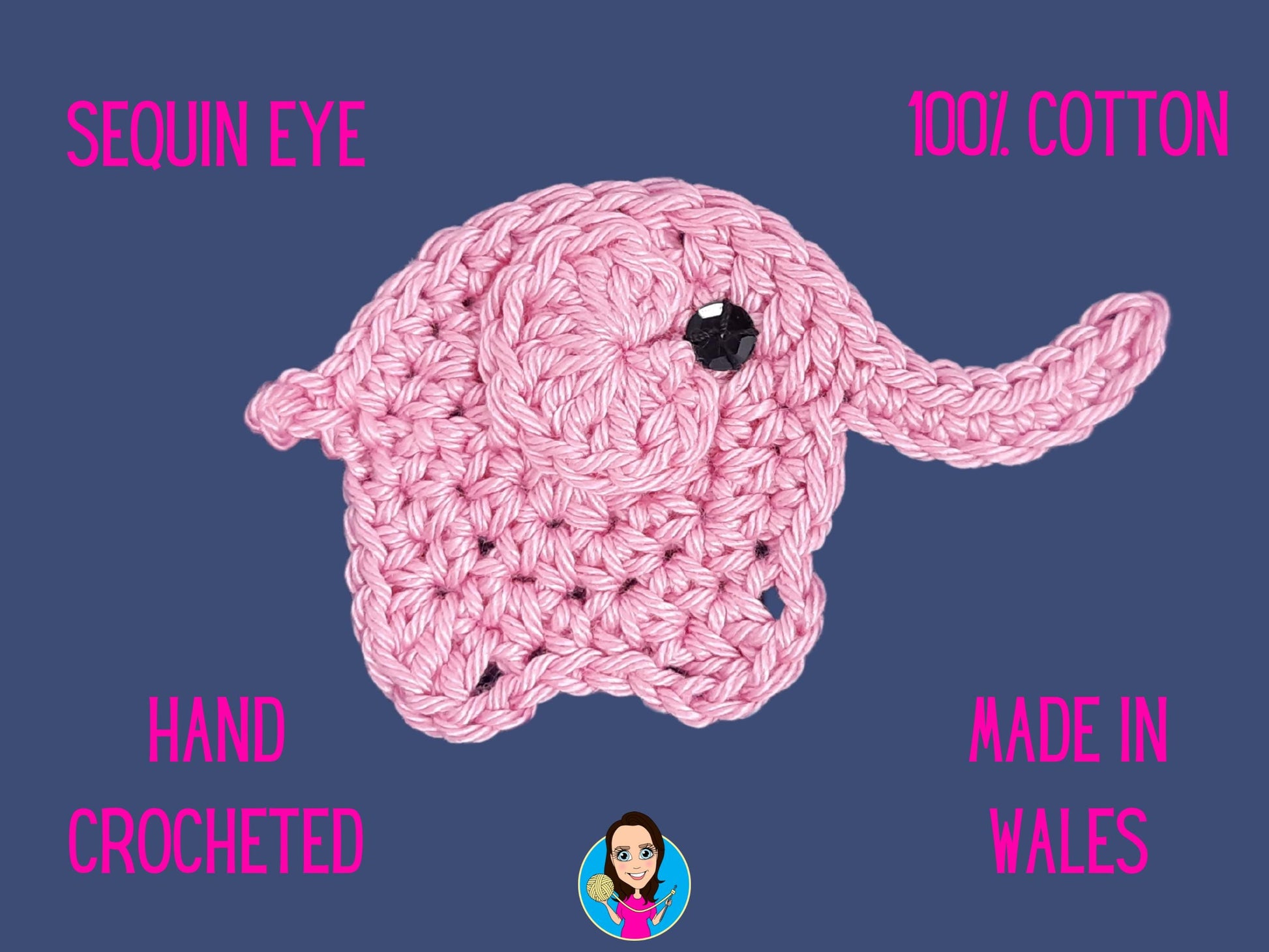 Pink Elephant Sew On Patch