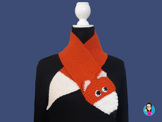 Fox Scarf Crochet Pattern. Fox stole pattern. Digital crochet pattern for fox lovers. Beginner fox scarf crochet pattern.