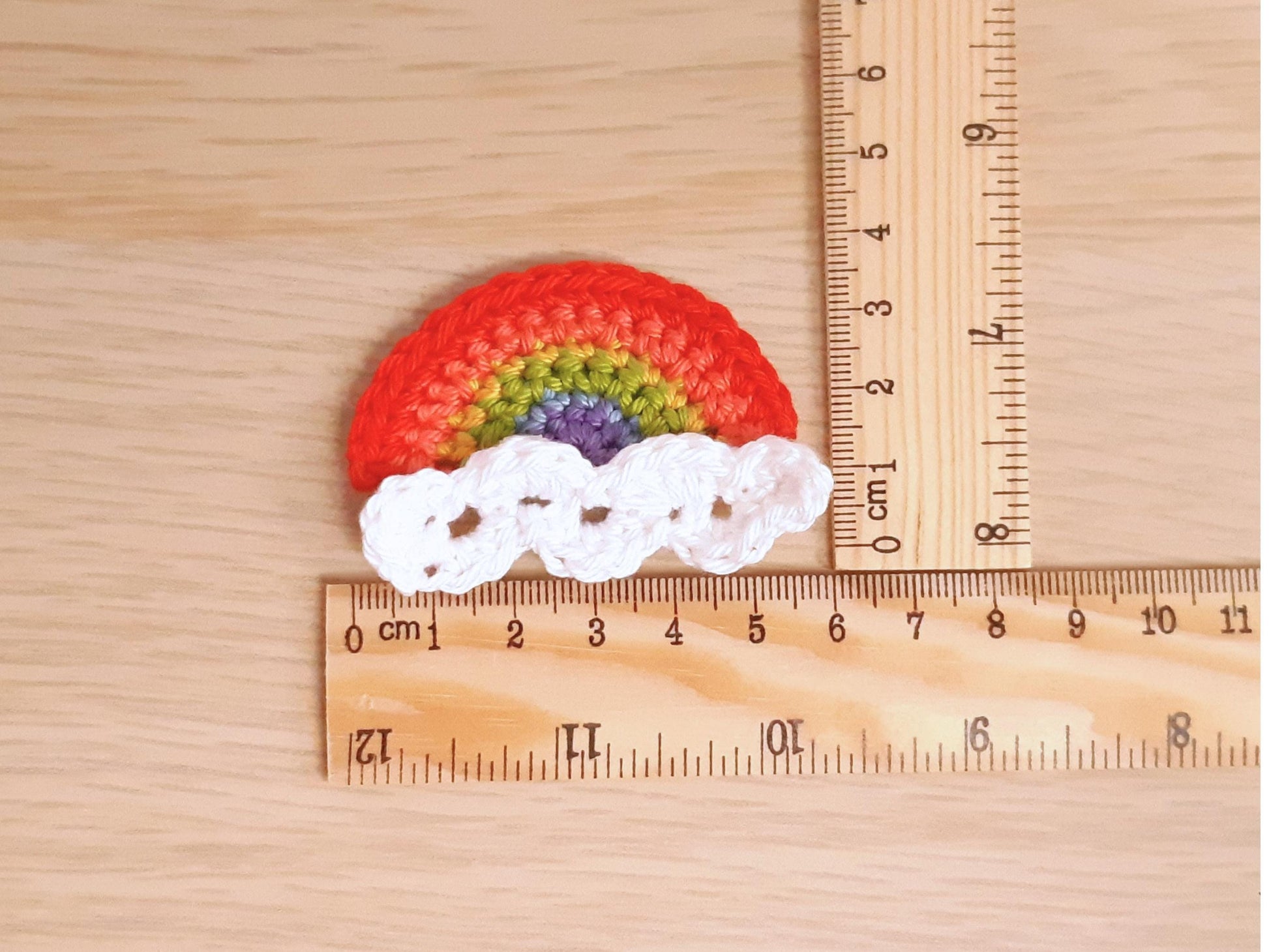 Rainbow and Cloud Sew On Crochet Patch