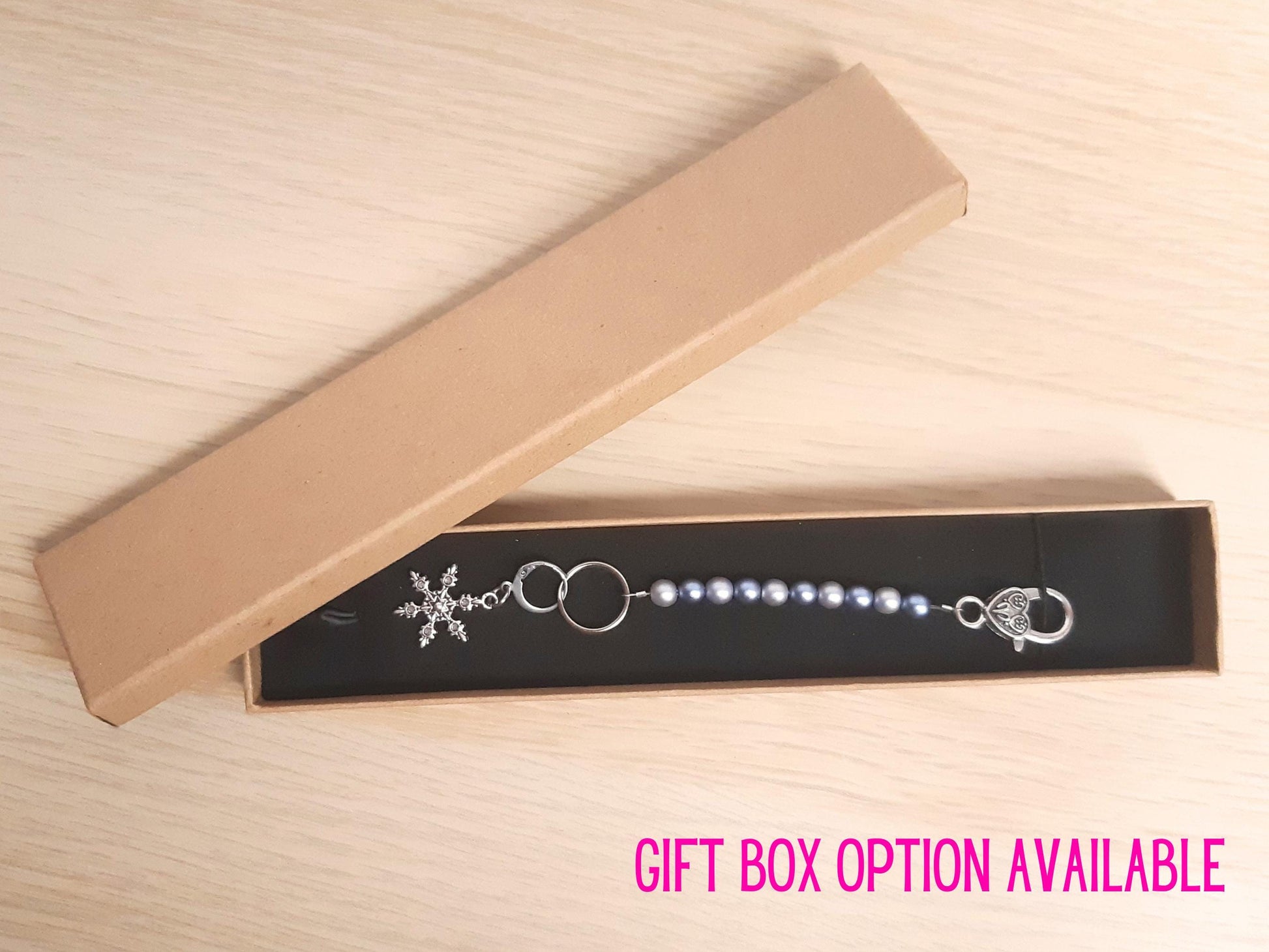 Snowflake Beaded Scissor Fob and Stitch Marker Set