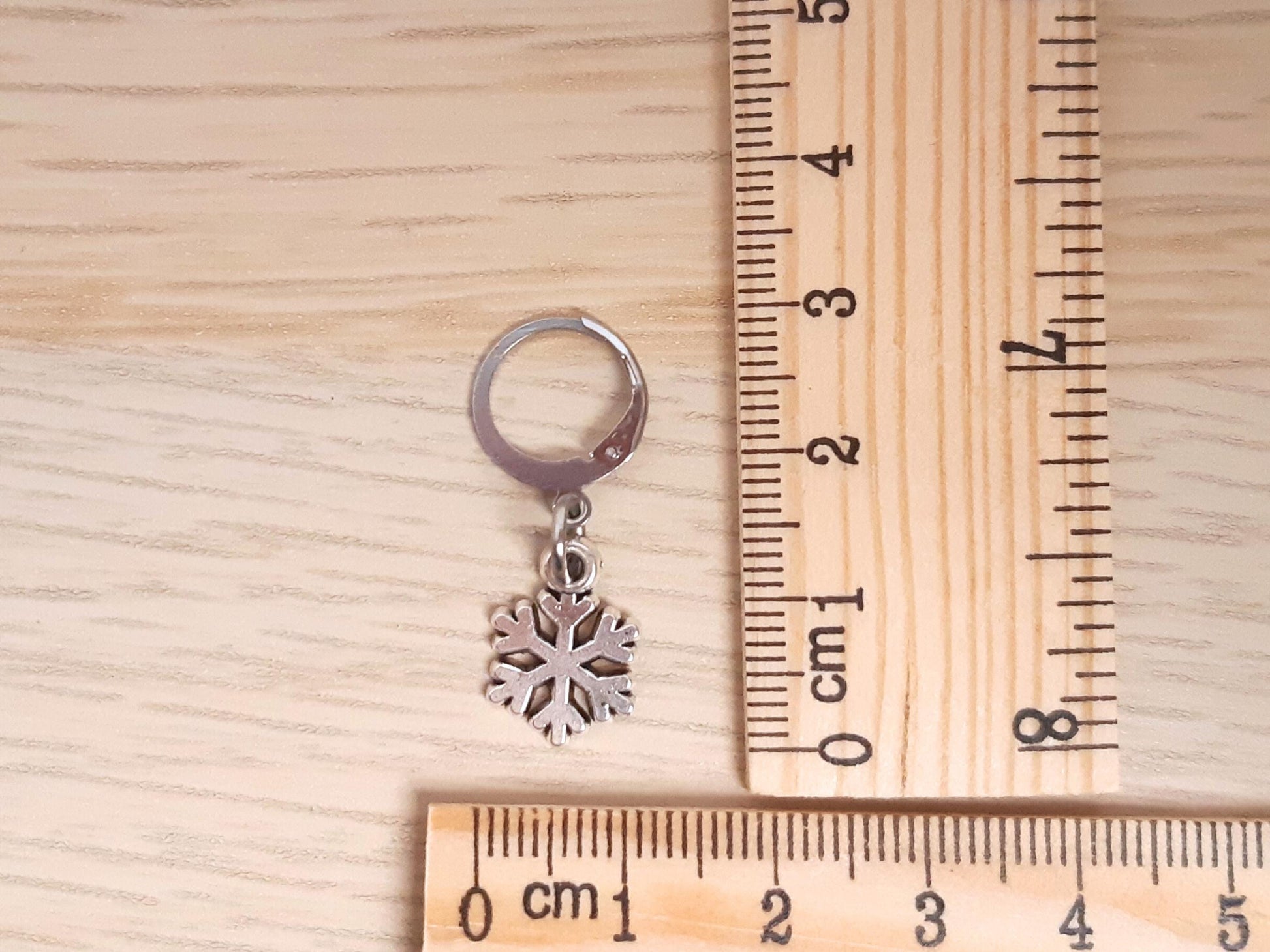 Snowflake Charm Silver Stitch Marker
