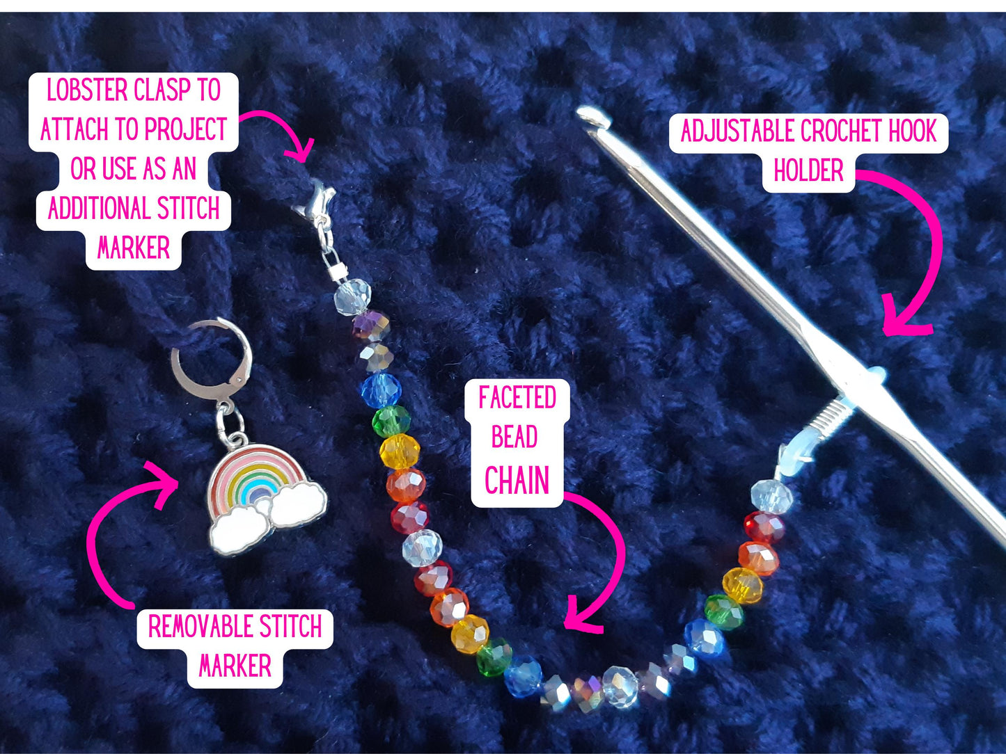 Rainbow Crochet Hook Keeper Set