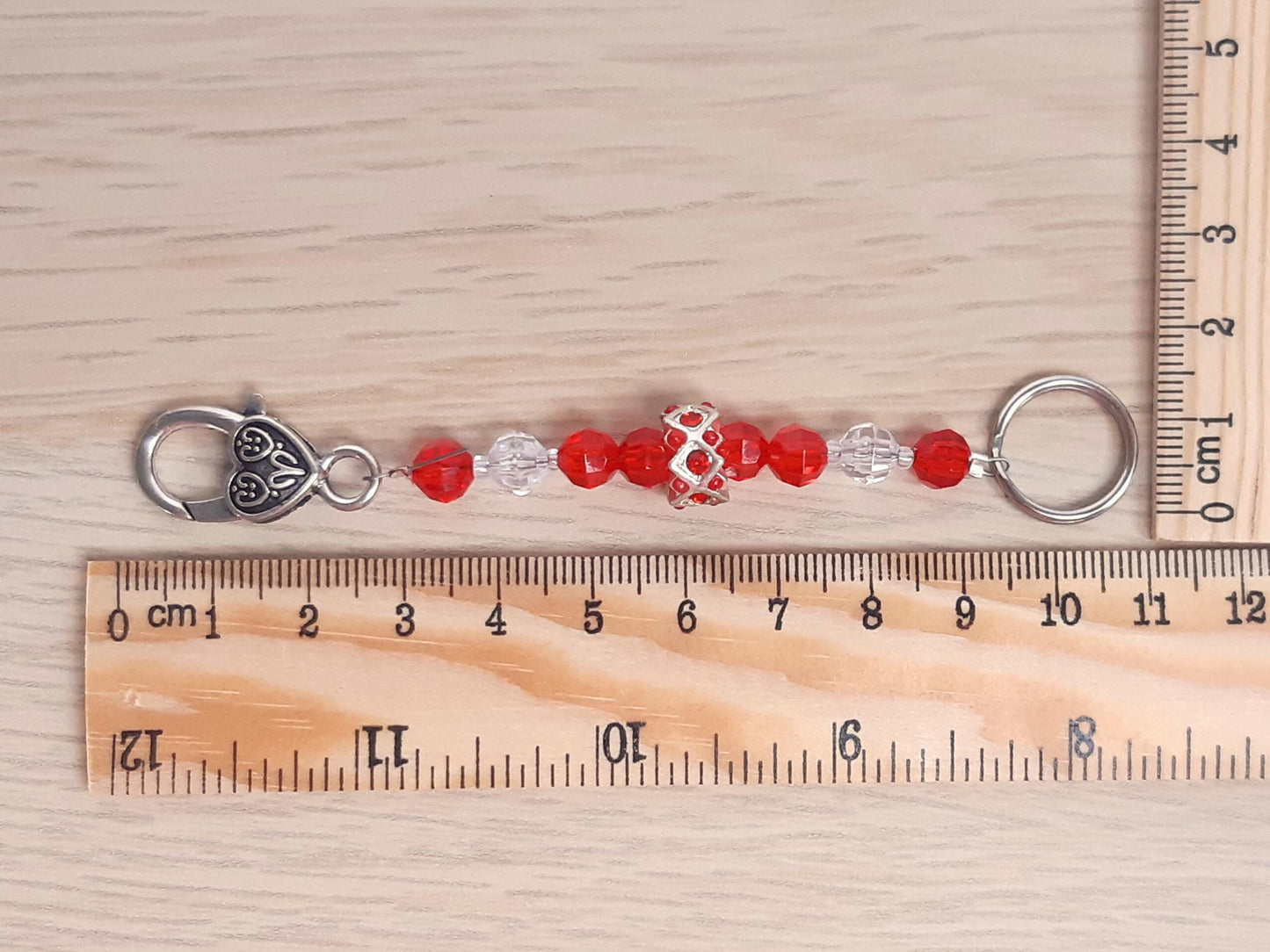 Christmas Beaded Scissor Fob and Stitch Markers Set