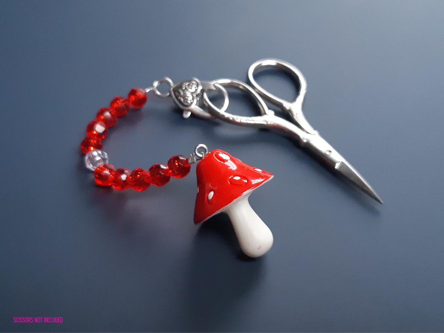 Toadstool Beaded Scissor Fob