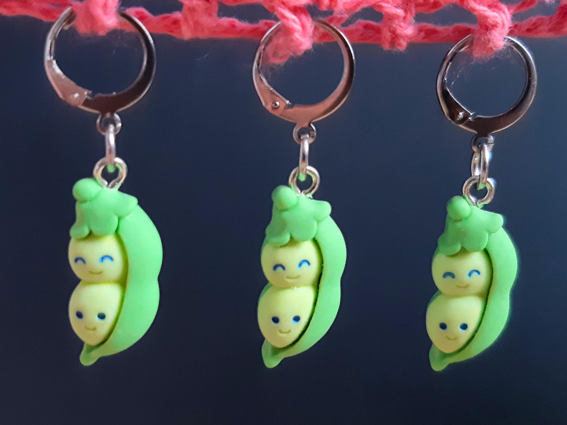 Peapod Kawaii Resin Stitch Marker