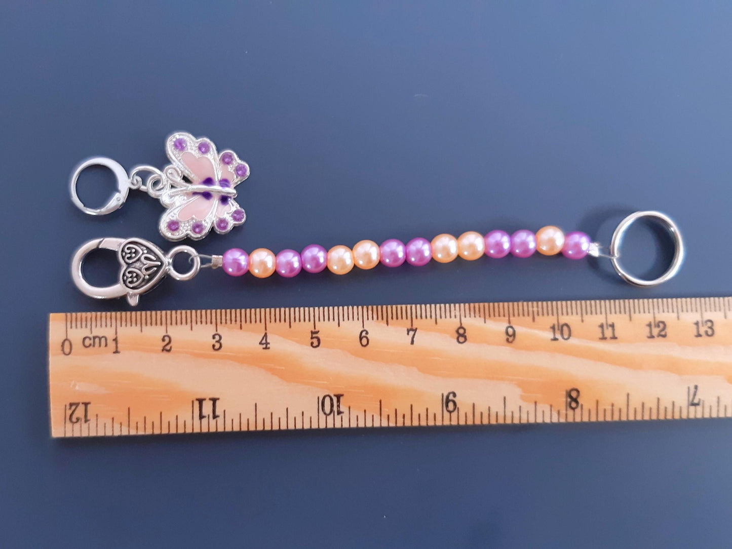 Butterfly Beaded Scissor Fob and Stitch Marker Set