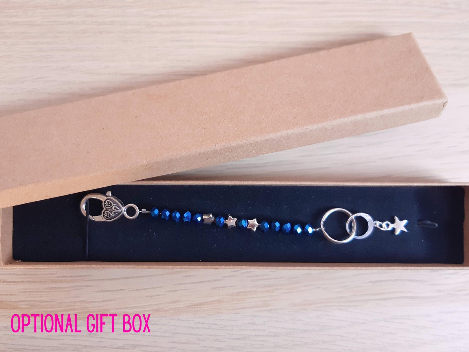 Star Blue Faceted Bead Scissor Fob Stitch Marker Set