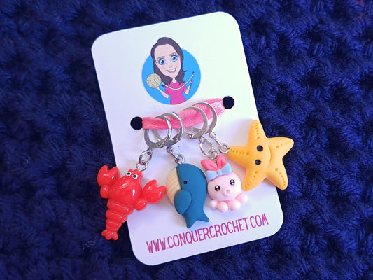 Sea Creatures Kawaii Stitch Marker Set