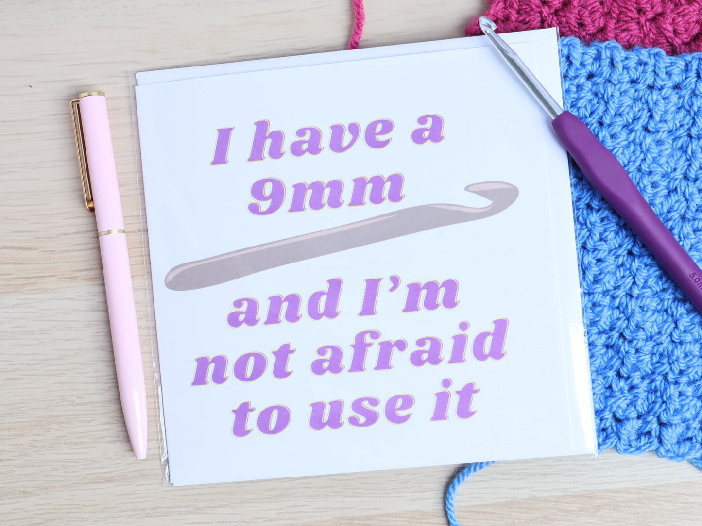 Fun Crochet Card And Sticker Set