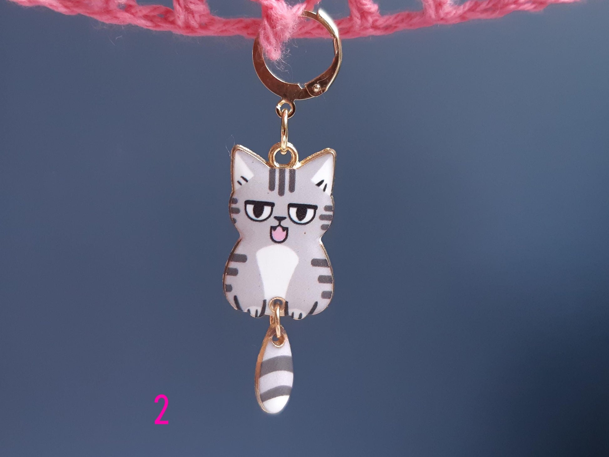 Swinging Tail Cat Stitch Marker