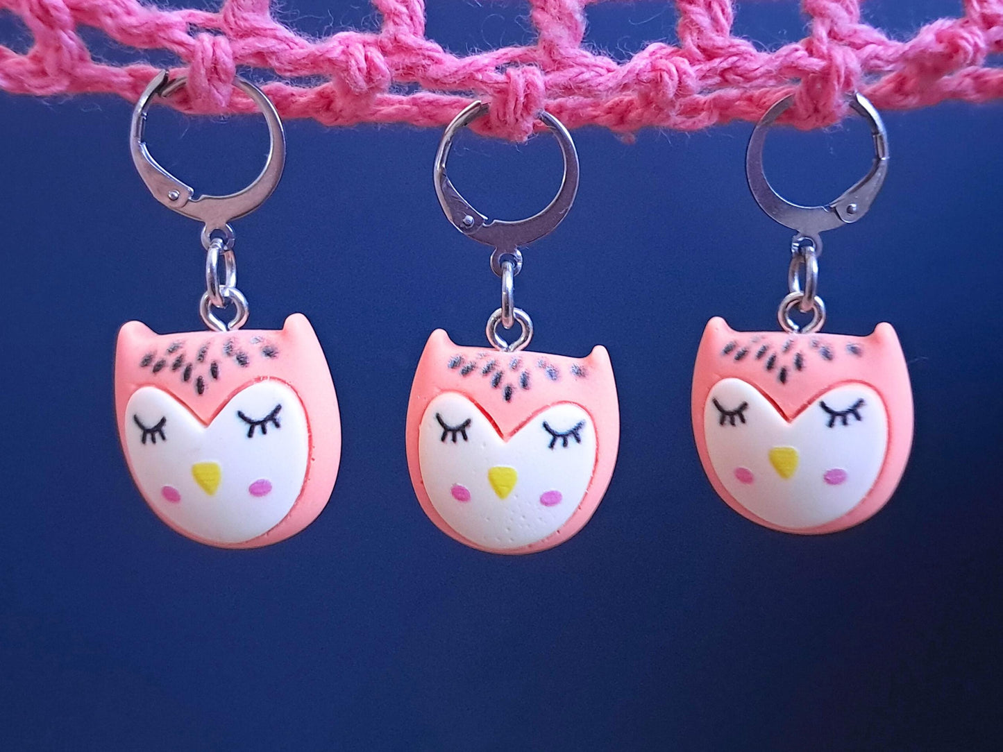 Sleeping Owl Kawaii Stitch Marker