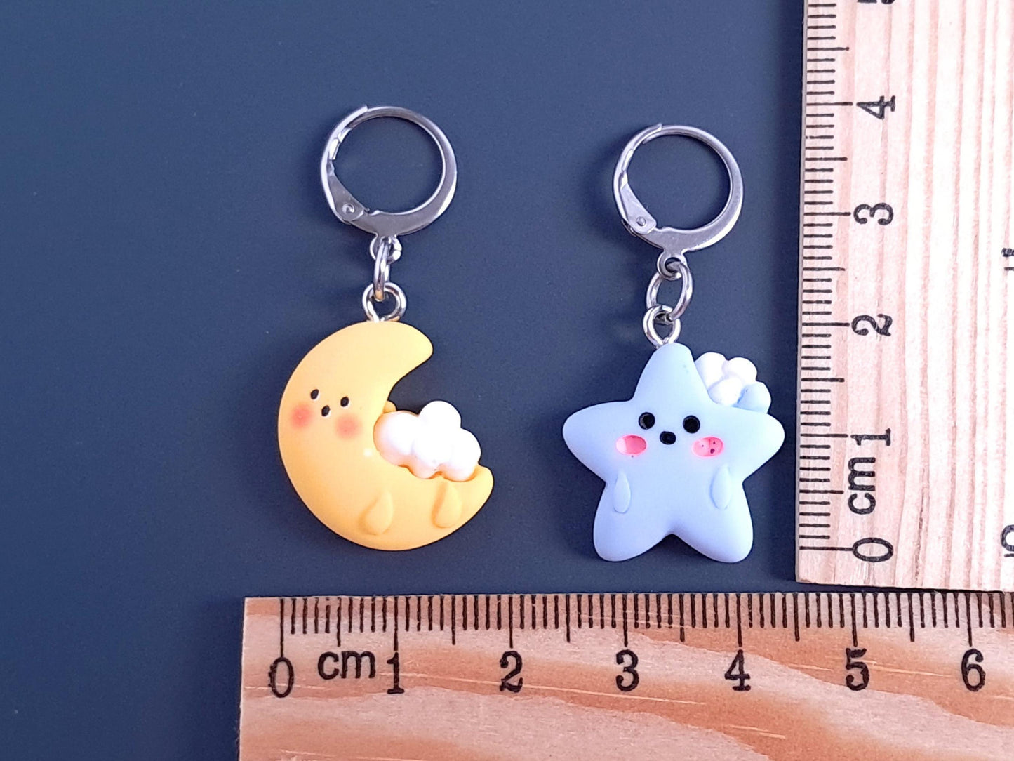 Moon And Star Kawaii Stitch Marker Set