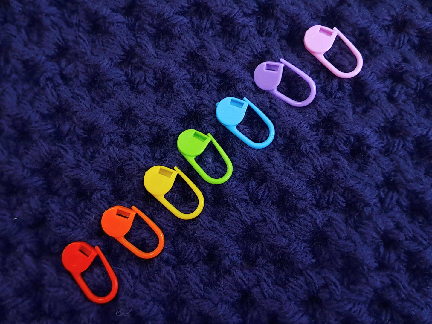 Rainbow Safety Pin Style Kawaii Stitch Marker Set Of 7