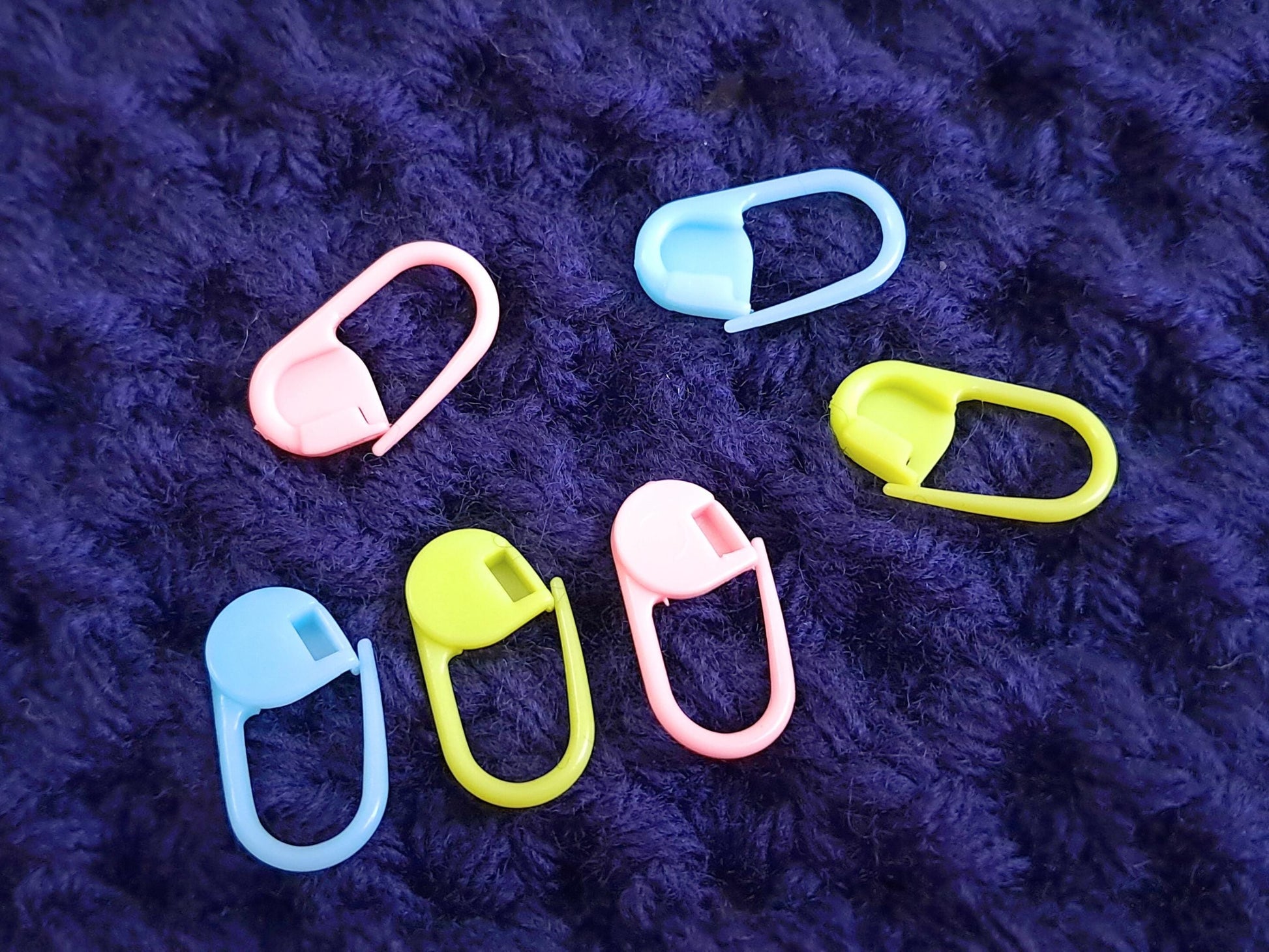 Pastel Safety Pin Style Stitch Marker Set Of 6