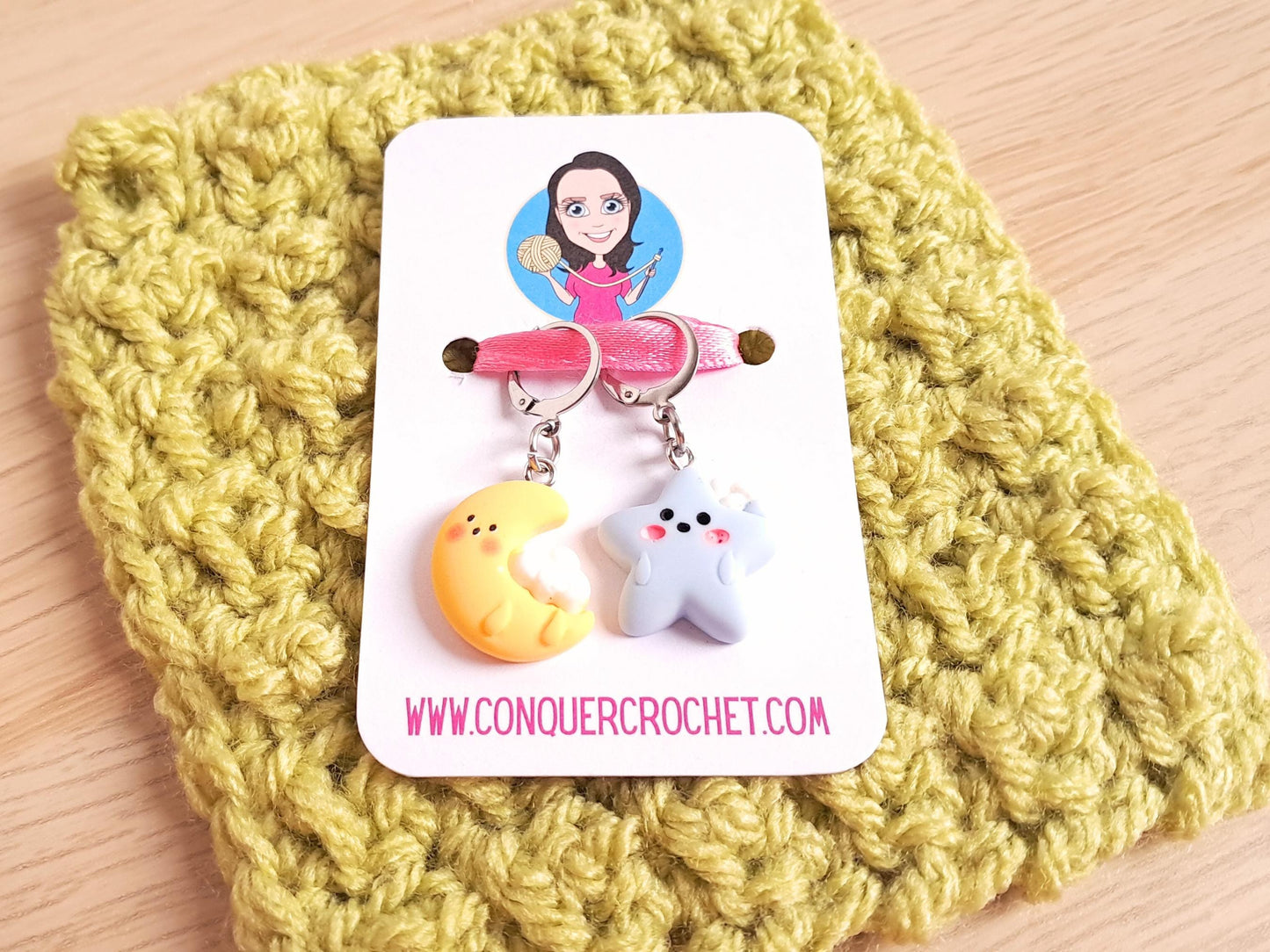 Moon And Star Kawaii Stitch Marker Set