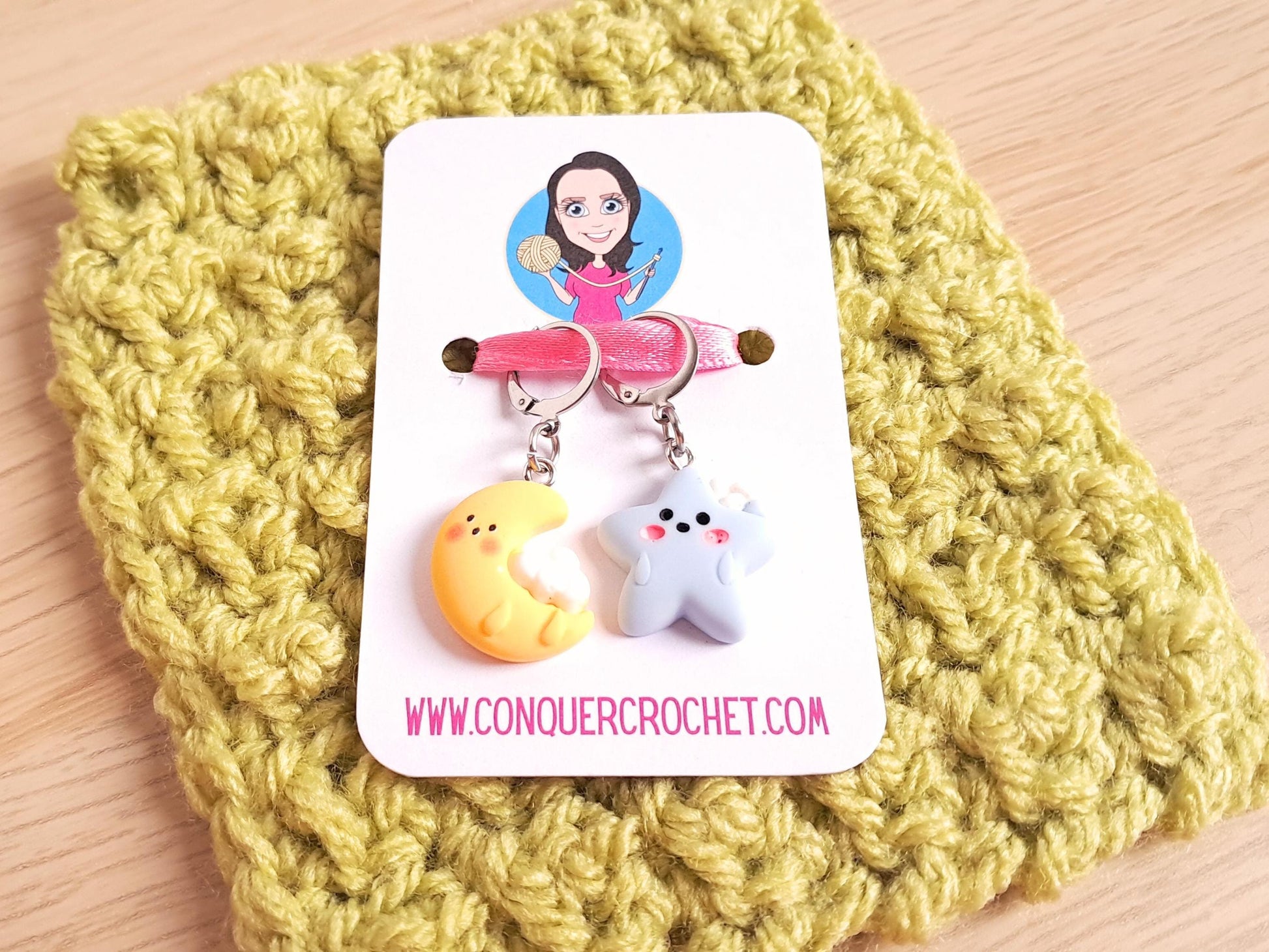 Moon And Star Kawaii Stitch Marker Set