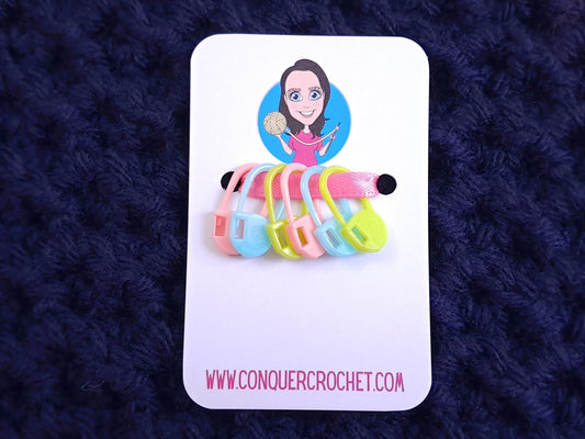 Pastel Safety Pin Style Stitch Marker Set Of 6