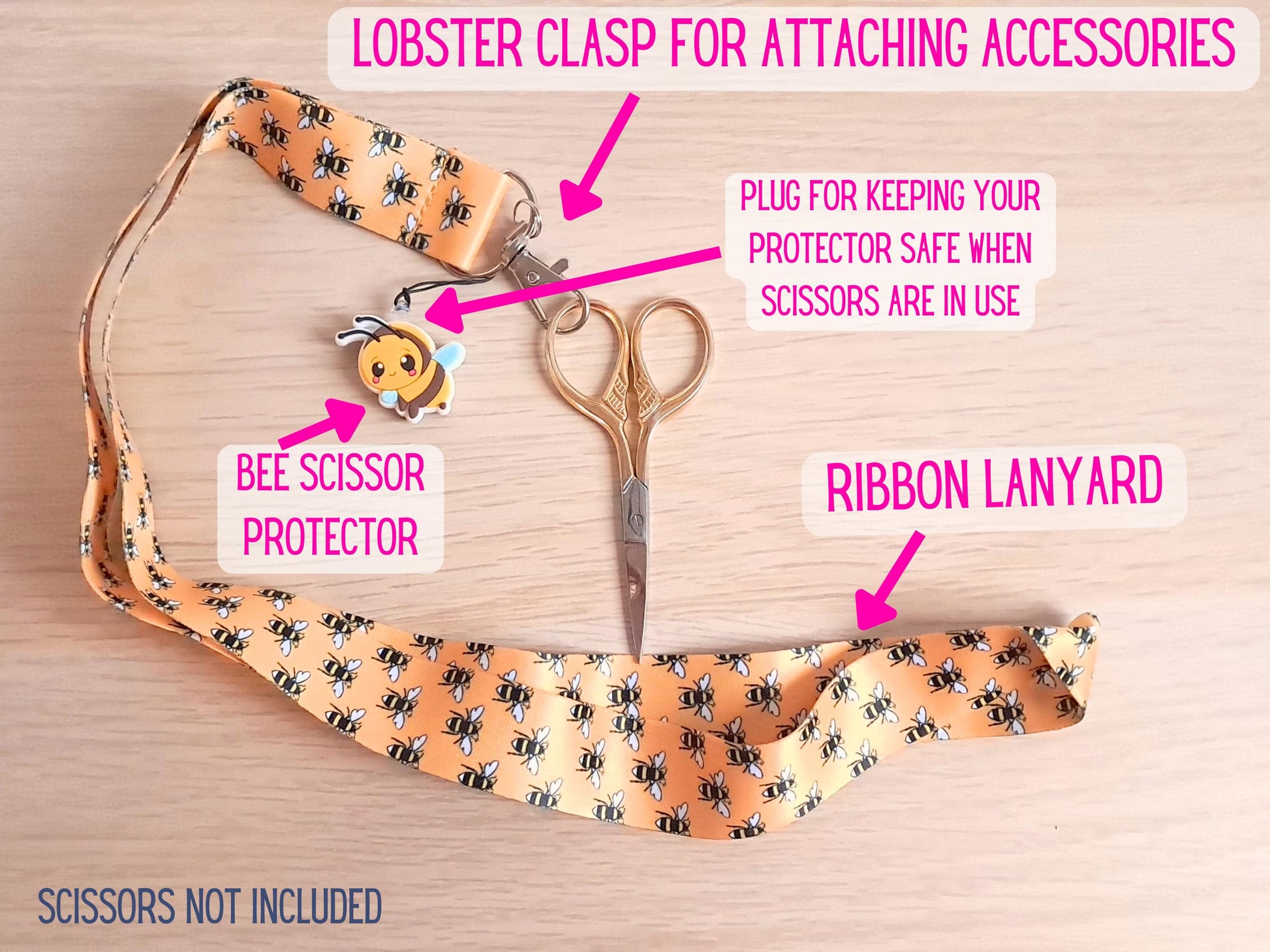 Bee Lanyard Scissor Protector Set