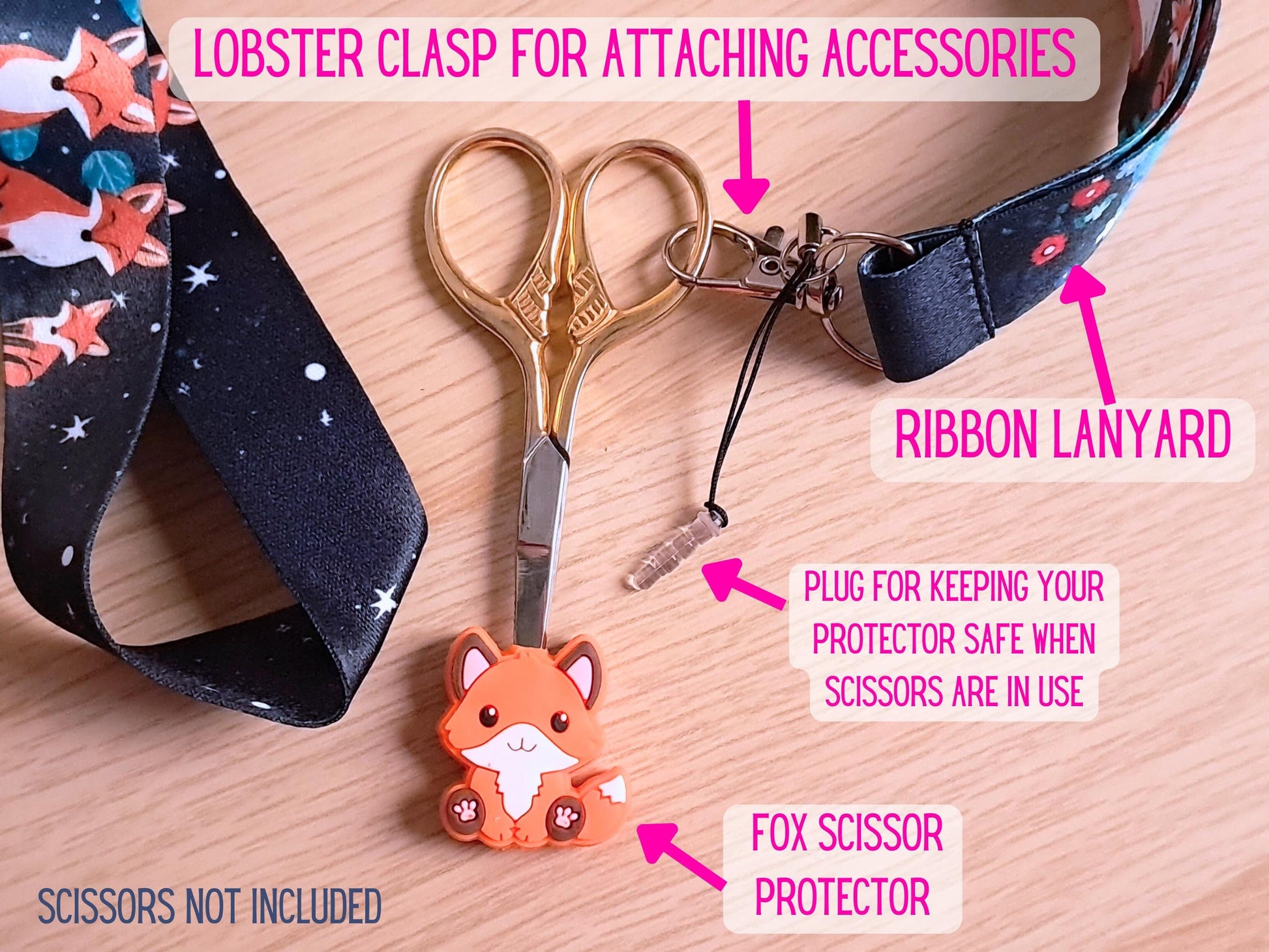 Fox Lanyard Scissor Protector Set