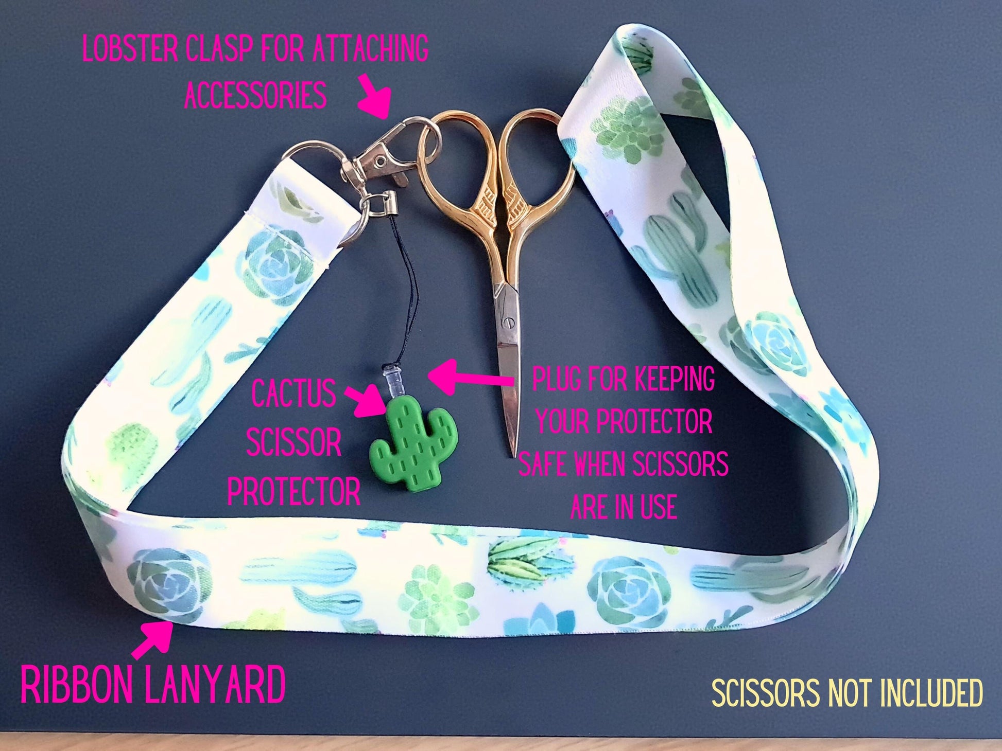 Cactus Lanyard Scissor Protector Set