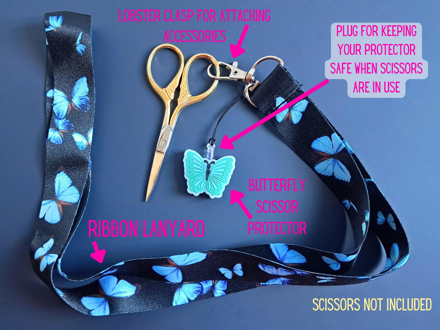 Butterfly Lanyard Scissor Protector Set