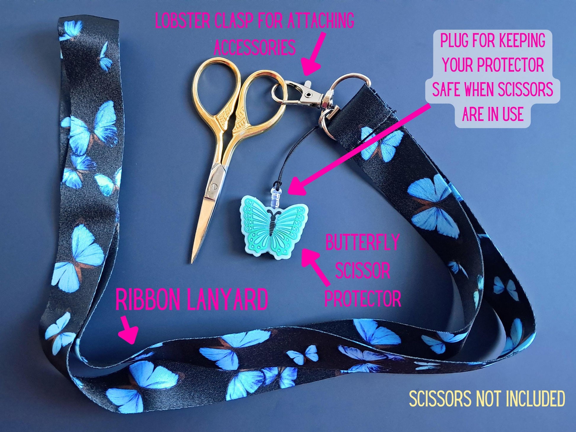 Butterfly Lanyard Scissor Protector Set