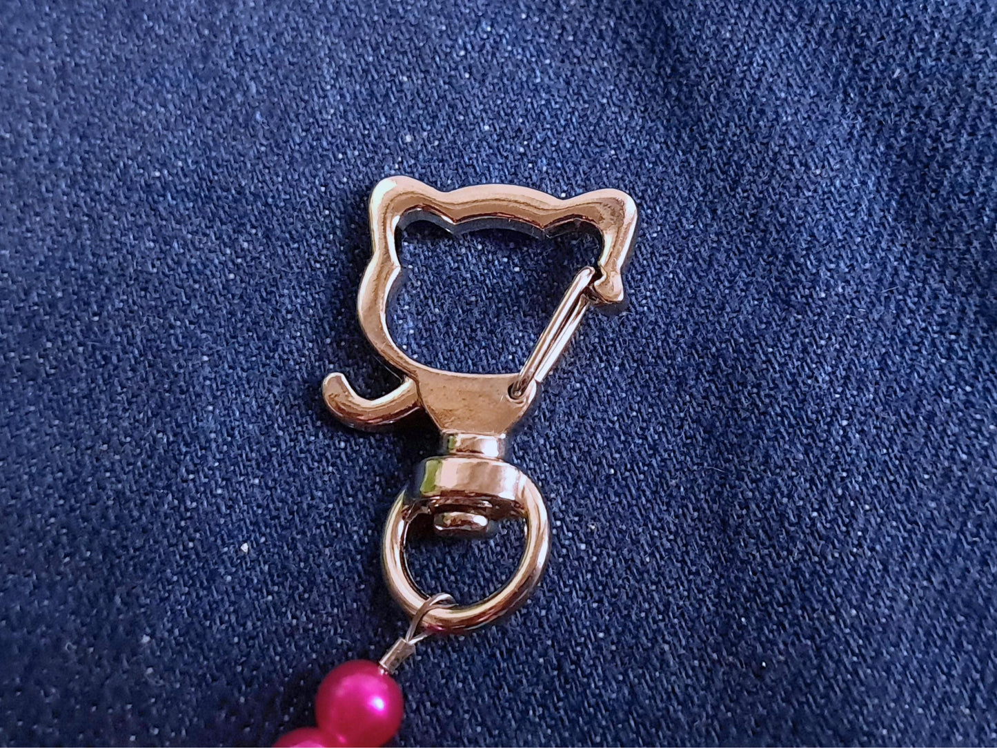 Pink Cat Scissor Fob And Stitch Marker Set