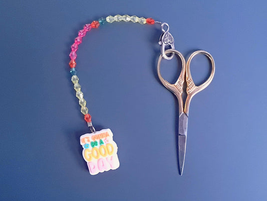 Positive Quote Scissor Fob with Protection Bead