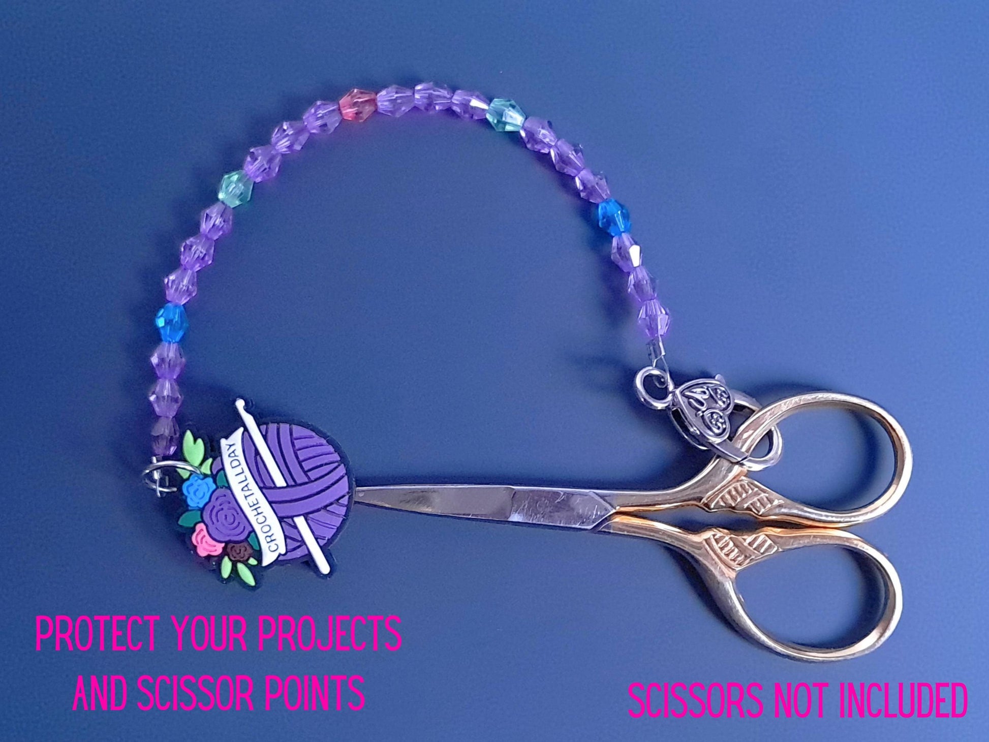 Crochet All Day Scissor Fob with Protection Bead