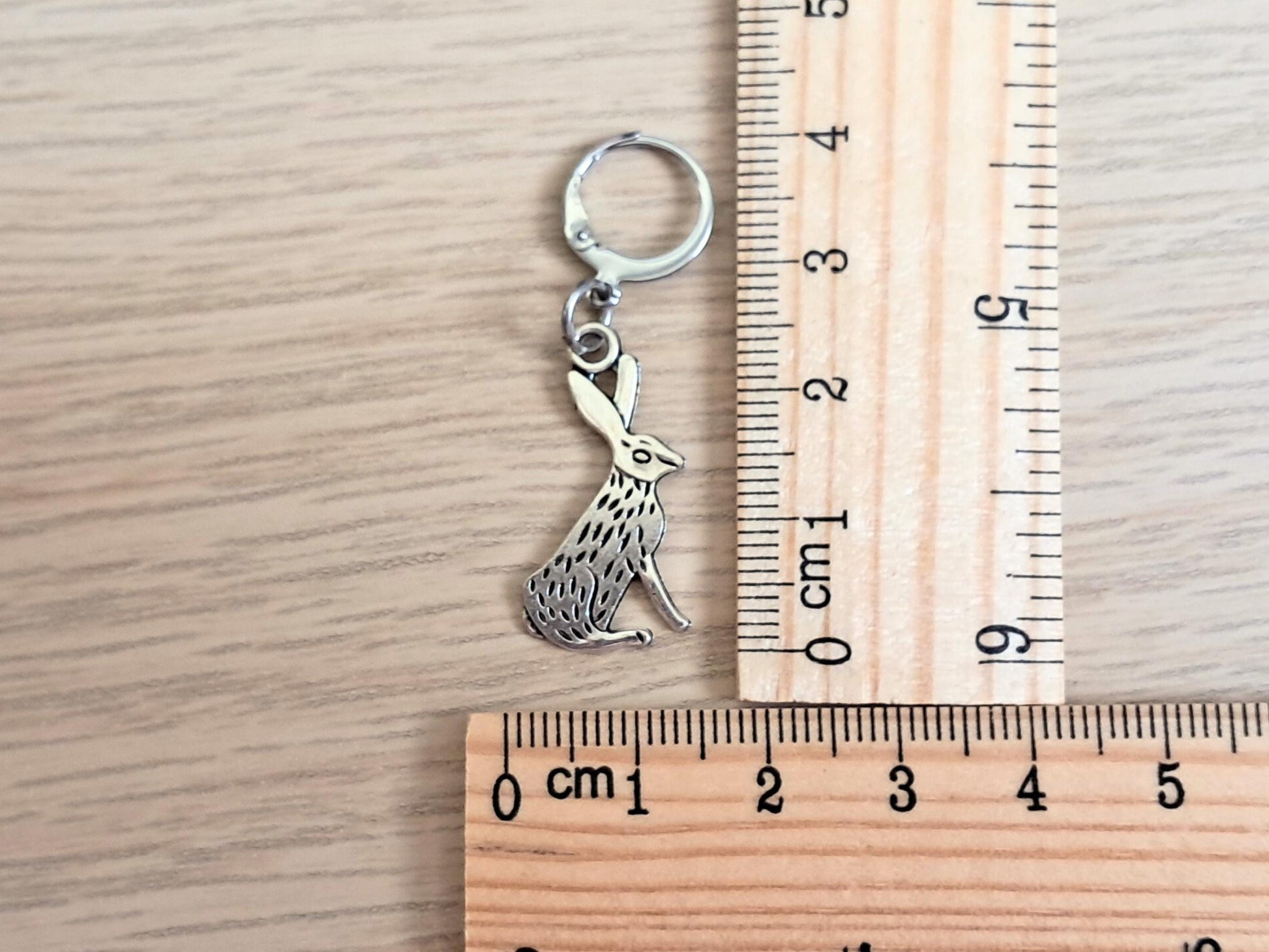 Silver Hare Stitch Marker