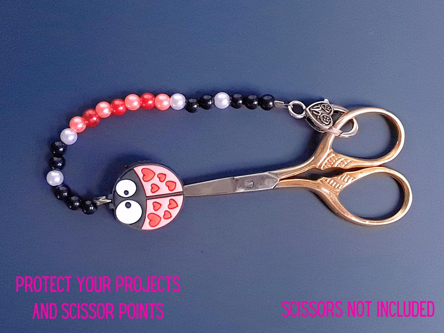 Ladybird Scissor Fob with Protection Bead