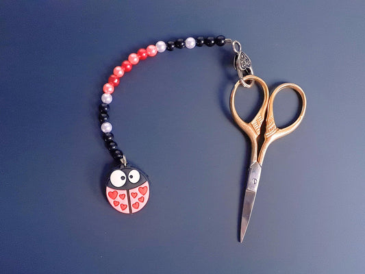 Ladybird Scissor Fob with Protection Bead