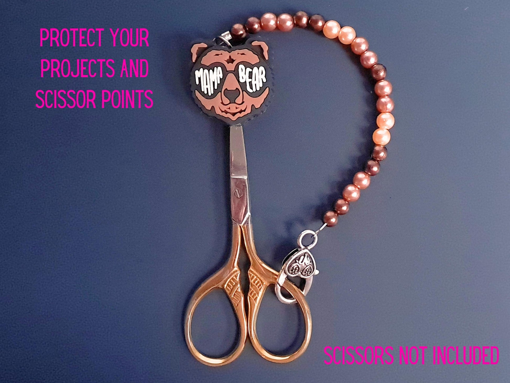 Mama bear Scissor Fob with Protection Bead