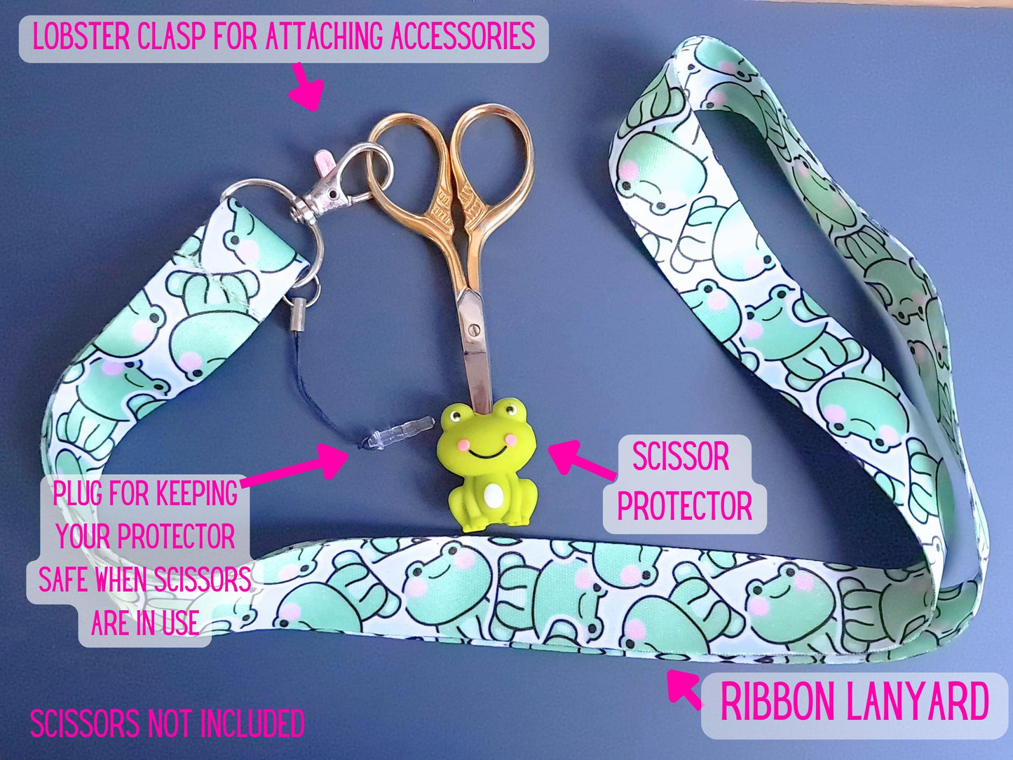 Frog Lanyard Scissor Protector Set