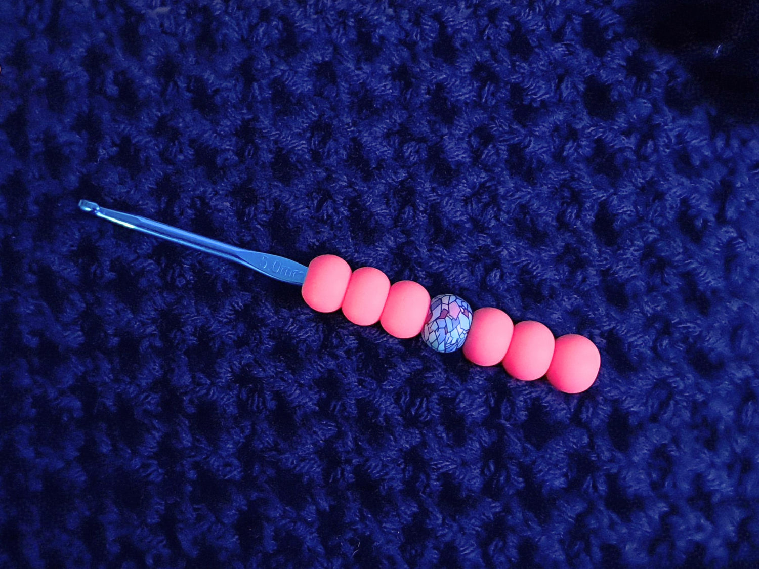Stained Glass & Pink Ergonomic Crochet Hook